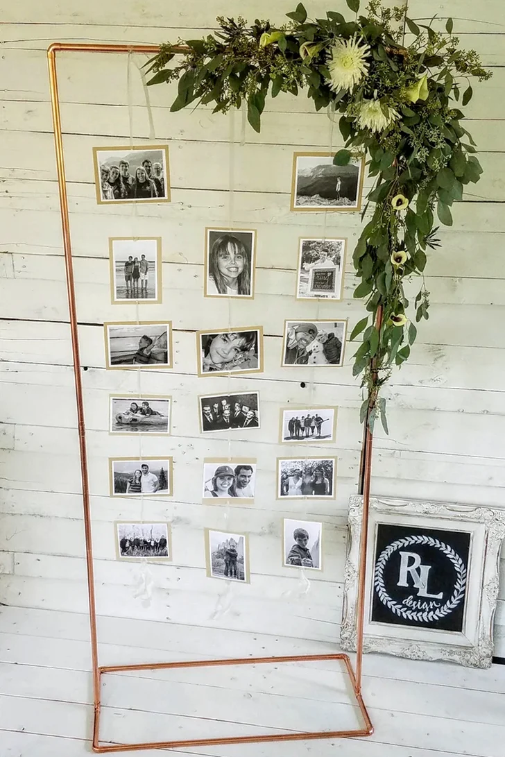 Freestanding copper photo display