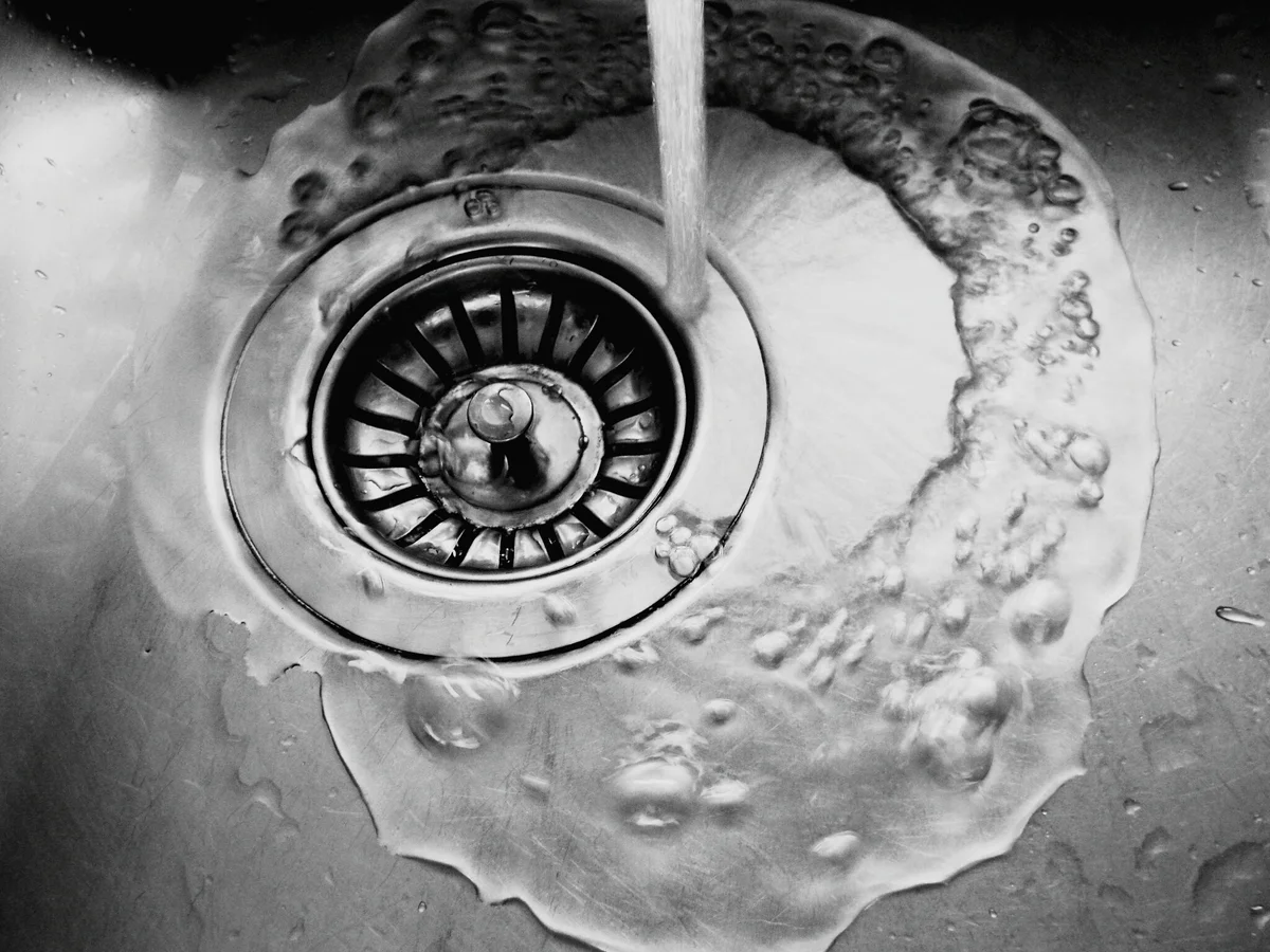 water going down drain