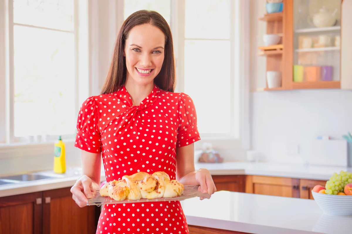woman baking in kitchen