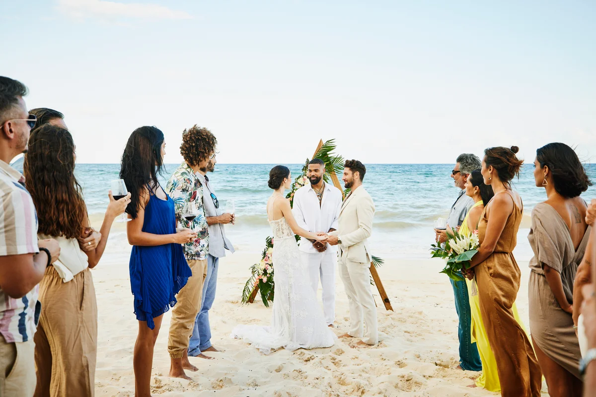 Destination wedding on beach