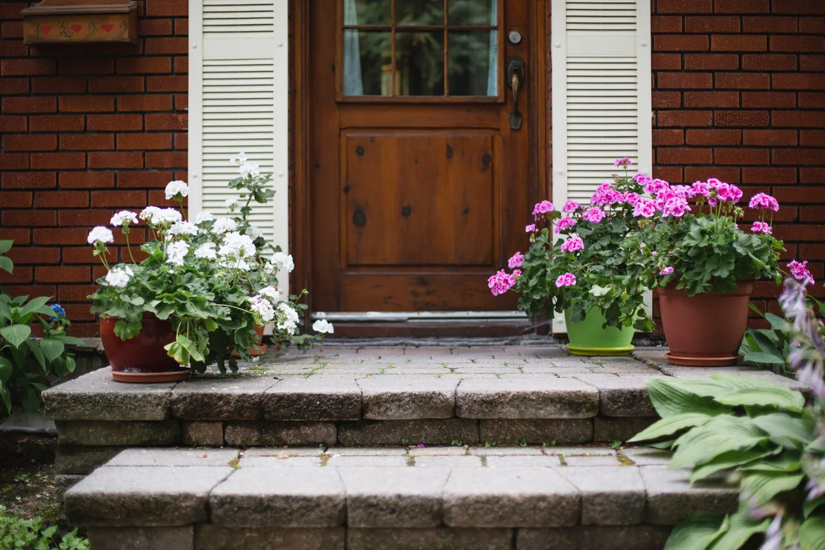 Flower pots on porch