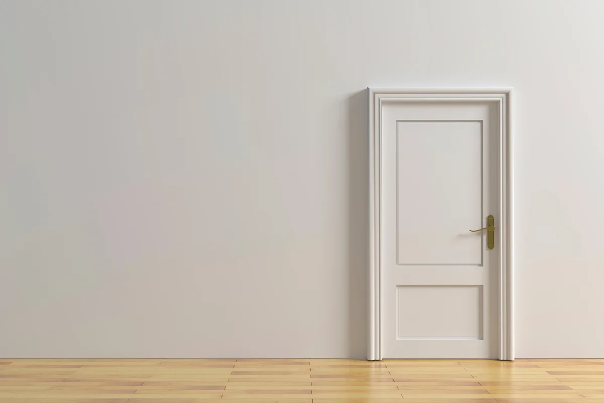 Closed interior door