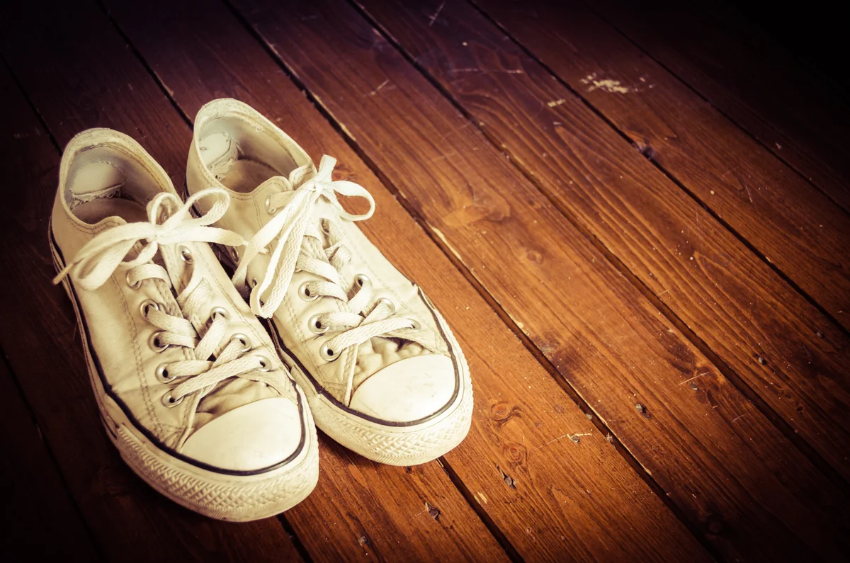 Old worn Chucks sneakers