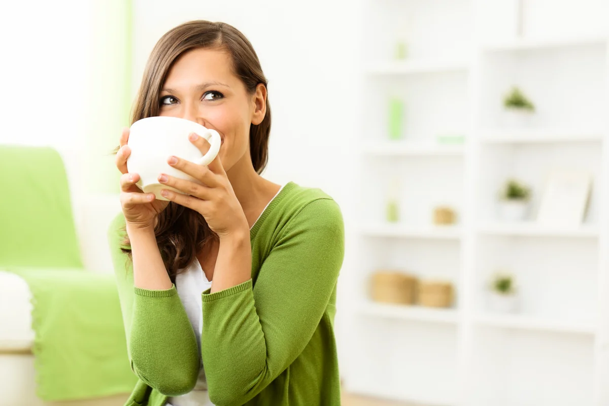 woman sipping tea