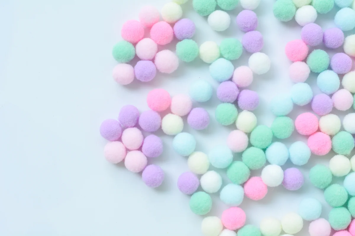Sweet pastel color pom poms
