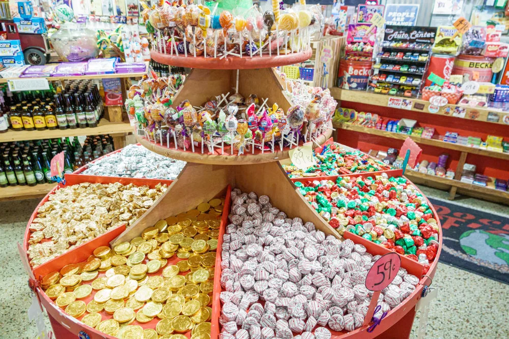 Vintage candies in store