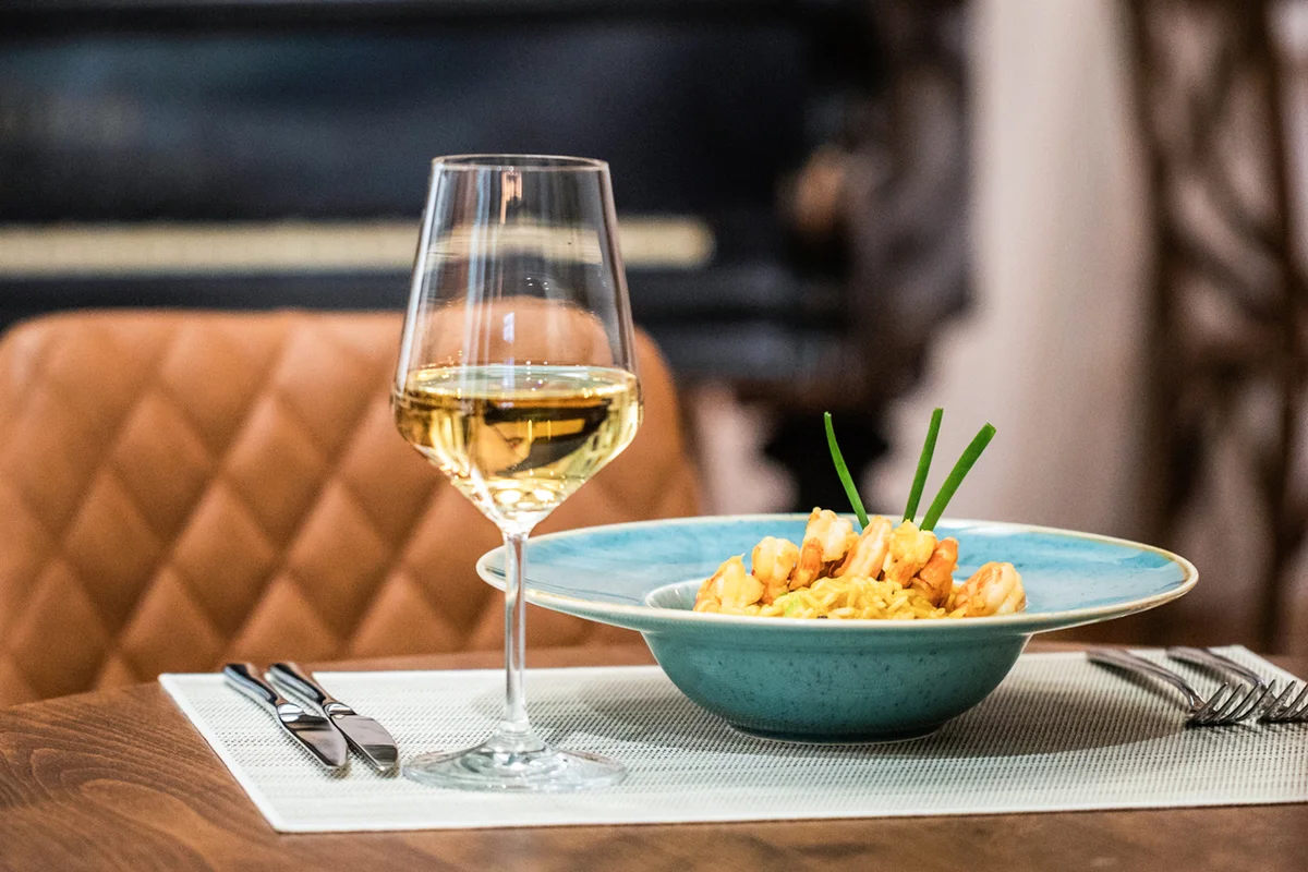 Seafood Risotto and white wine