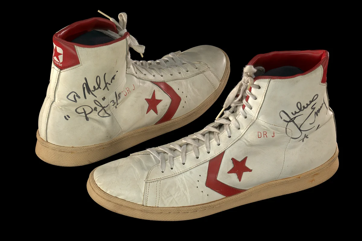Sneakers Worn By Julius Dr. J Erving And Inscribed To Doc Stanley