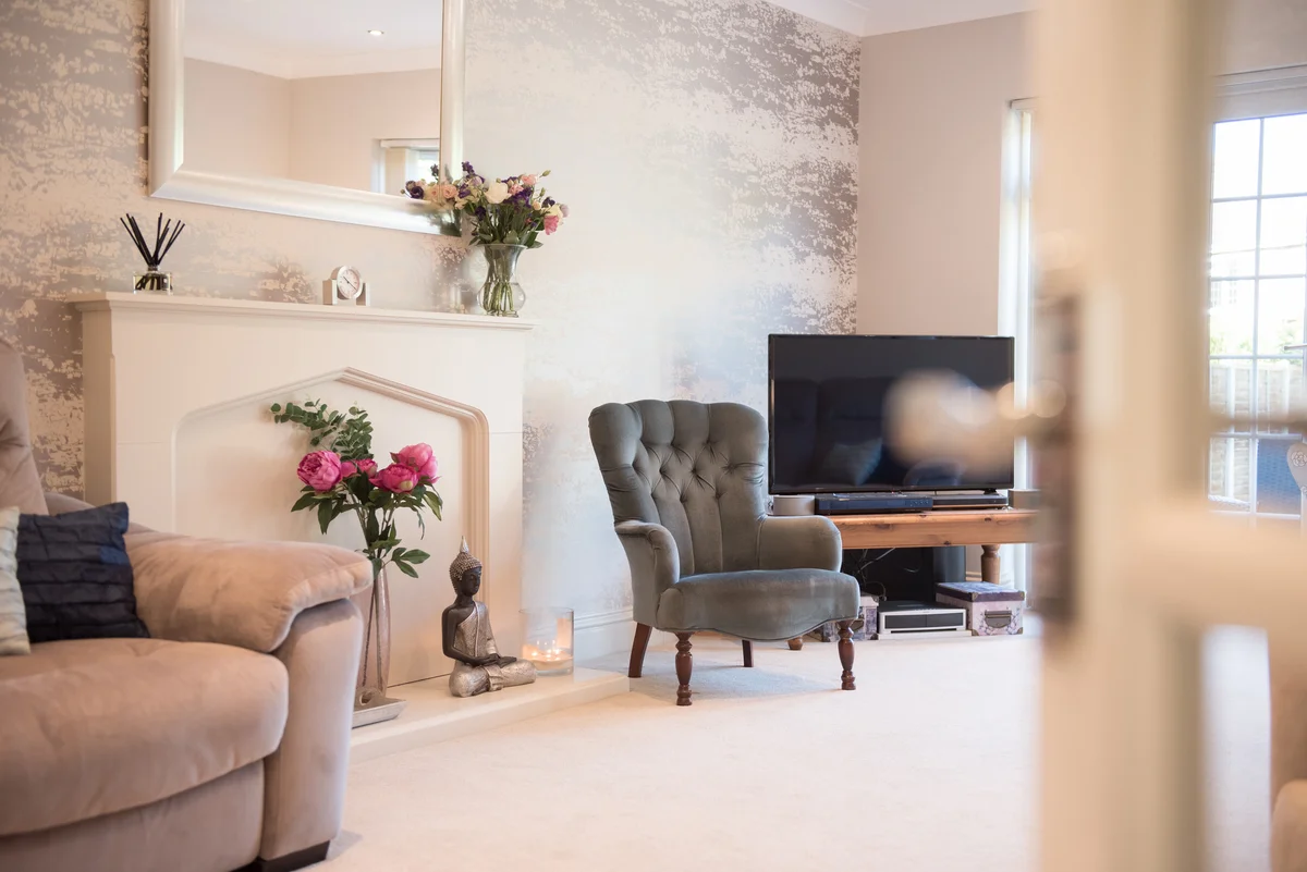 Mirror hanging over mantel