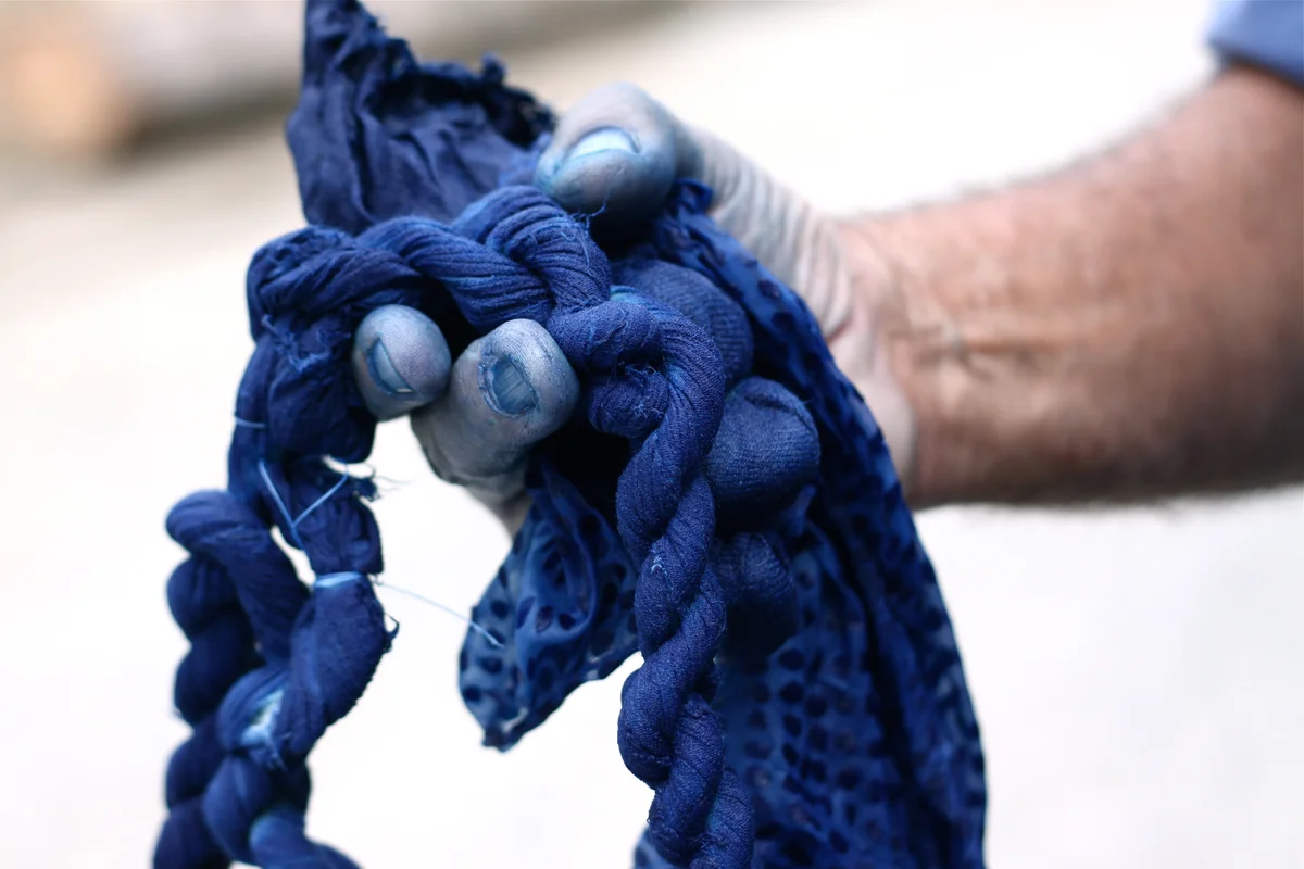 closeup of dyed fabric