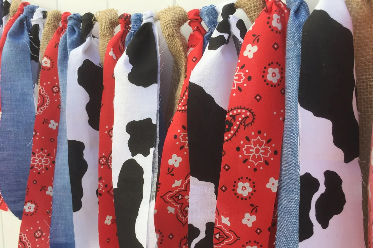 Cowboy Fabric Birthday Banner