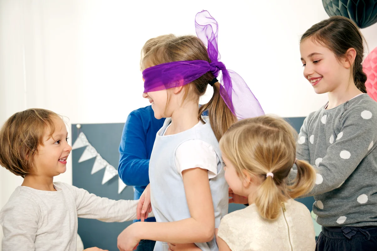 blindfolded child