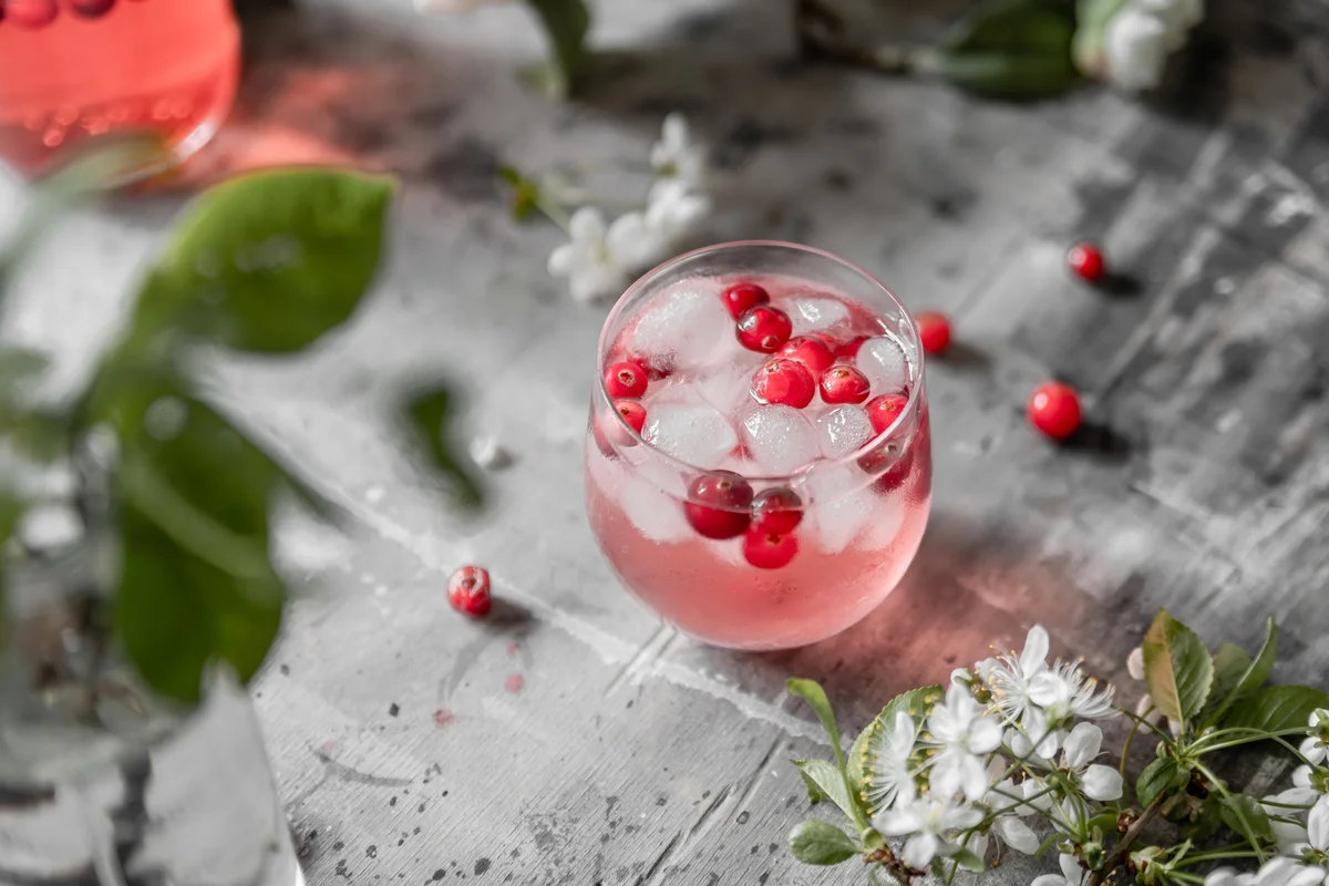Cranberry seltzer cocktail