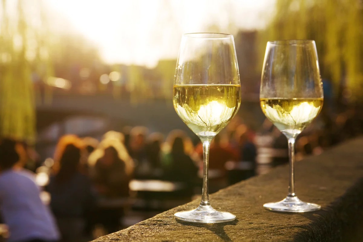 two glasses of white wine