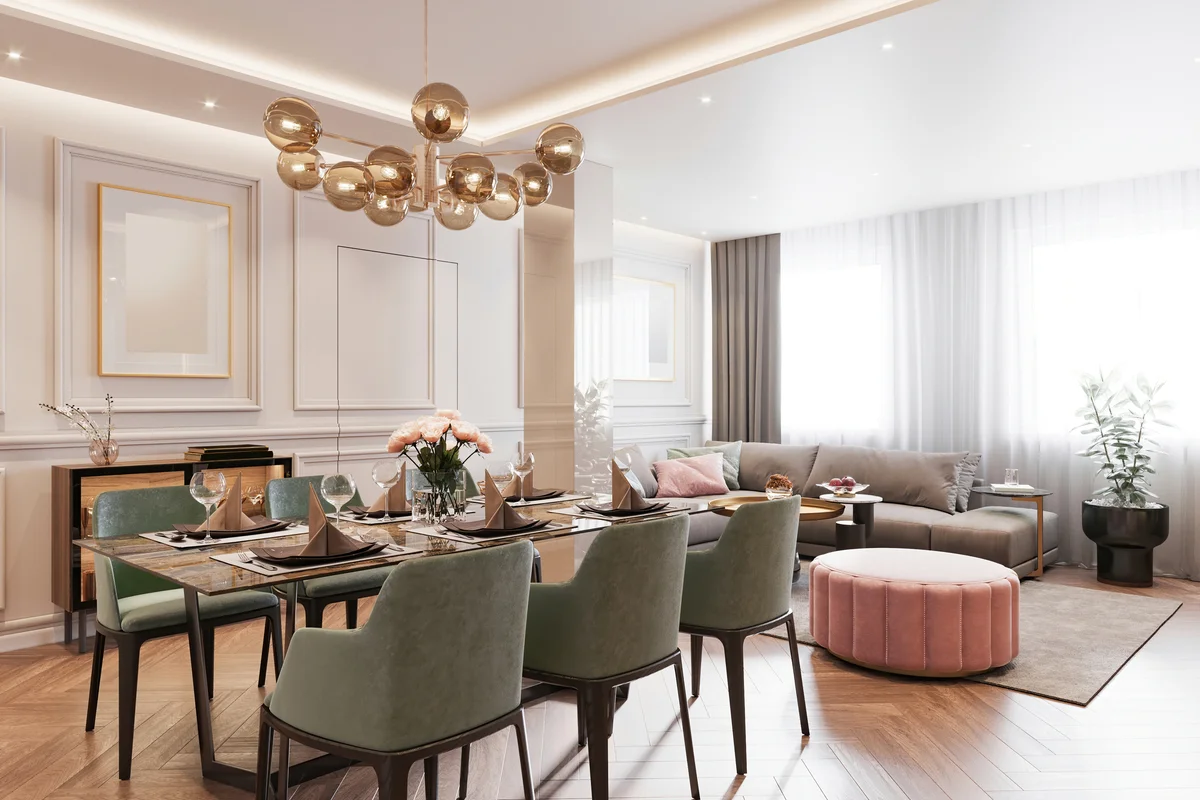 open layout dining room
