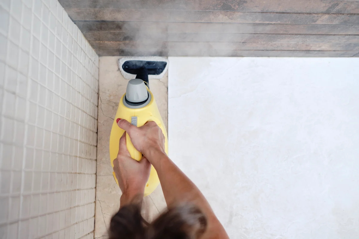 Steam cleaning the shower