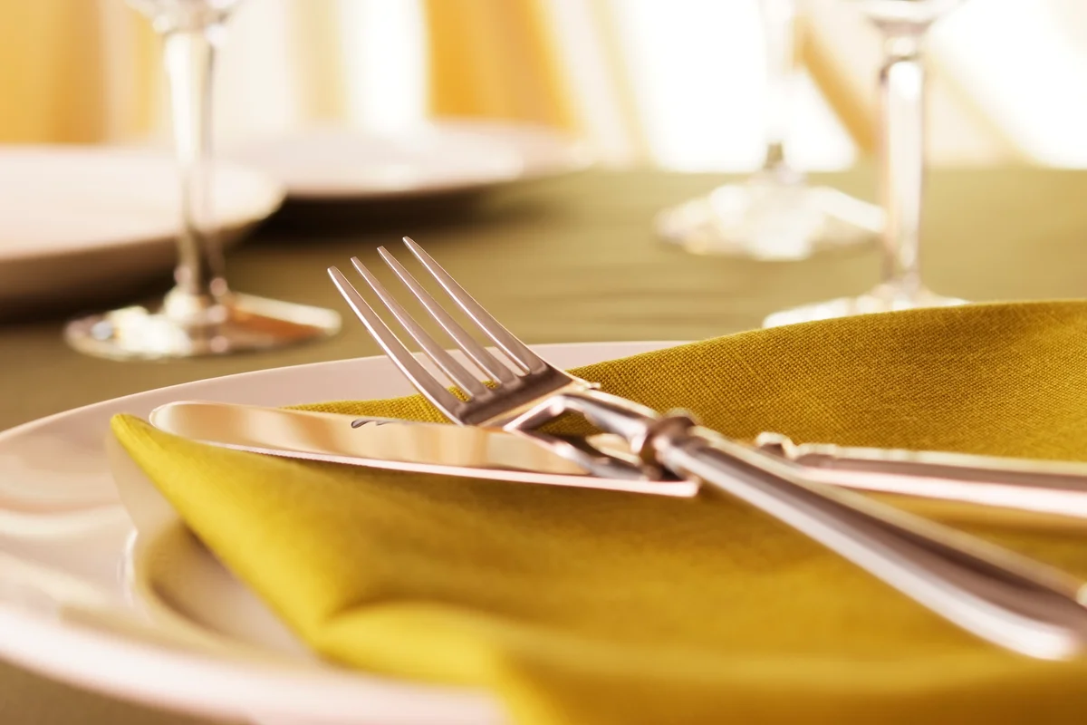 utensils on a napkin