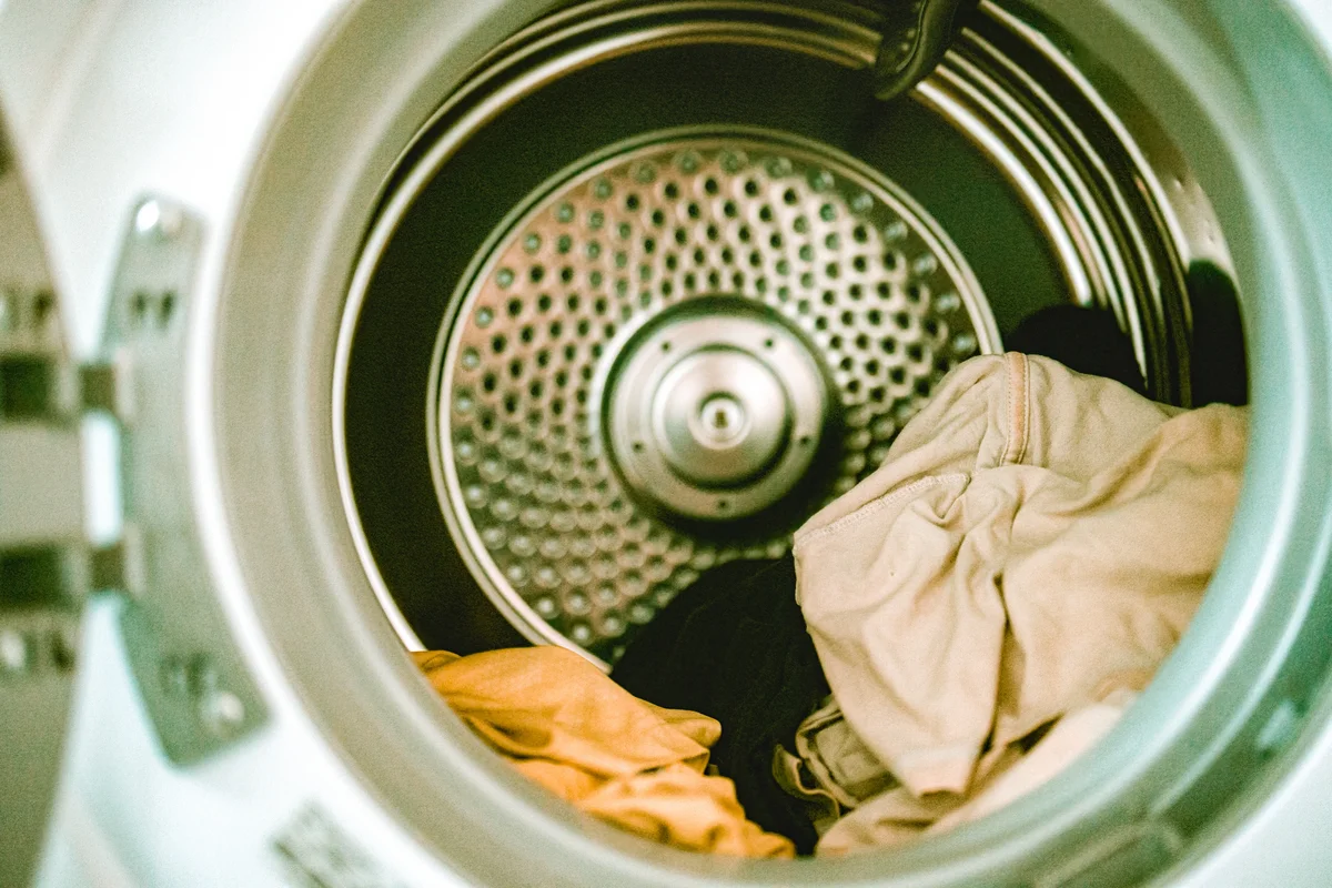 laundry in washing machine