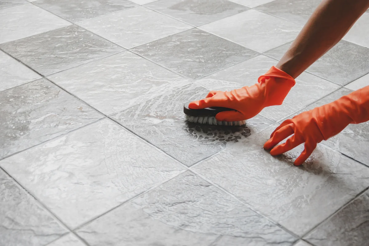 scrubbing tile