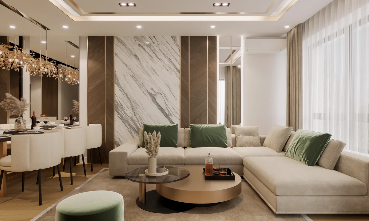glam details in dining room