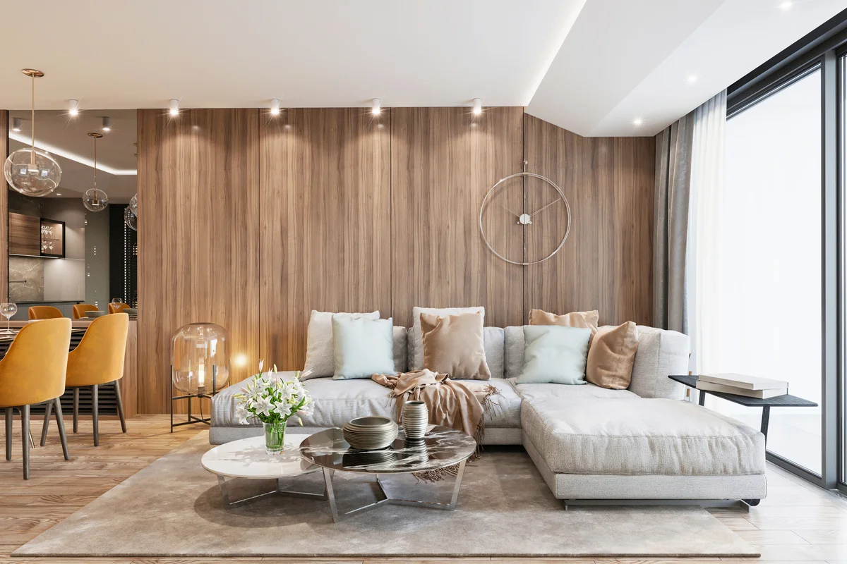 mid-century modern room