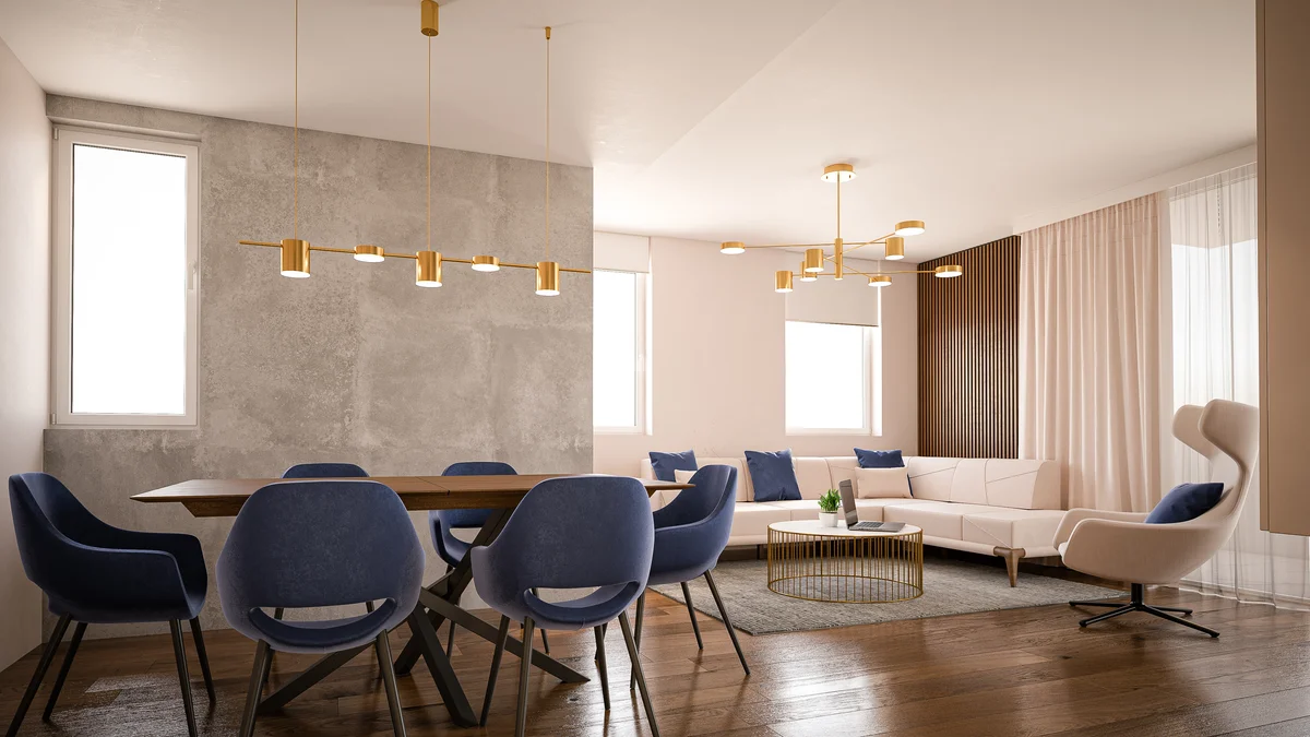 light and dark details in apartment