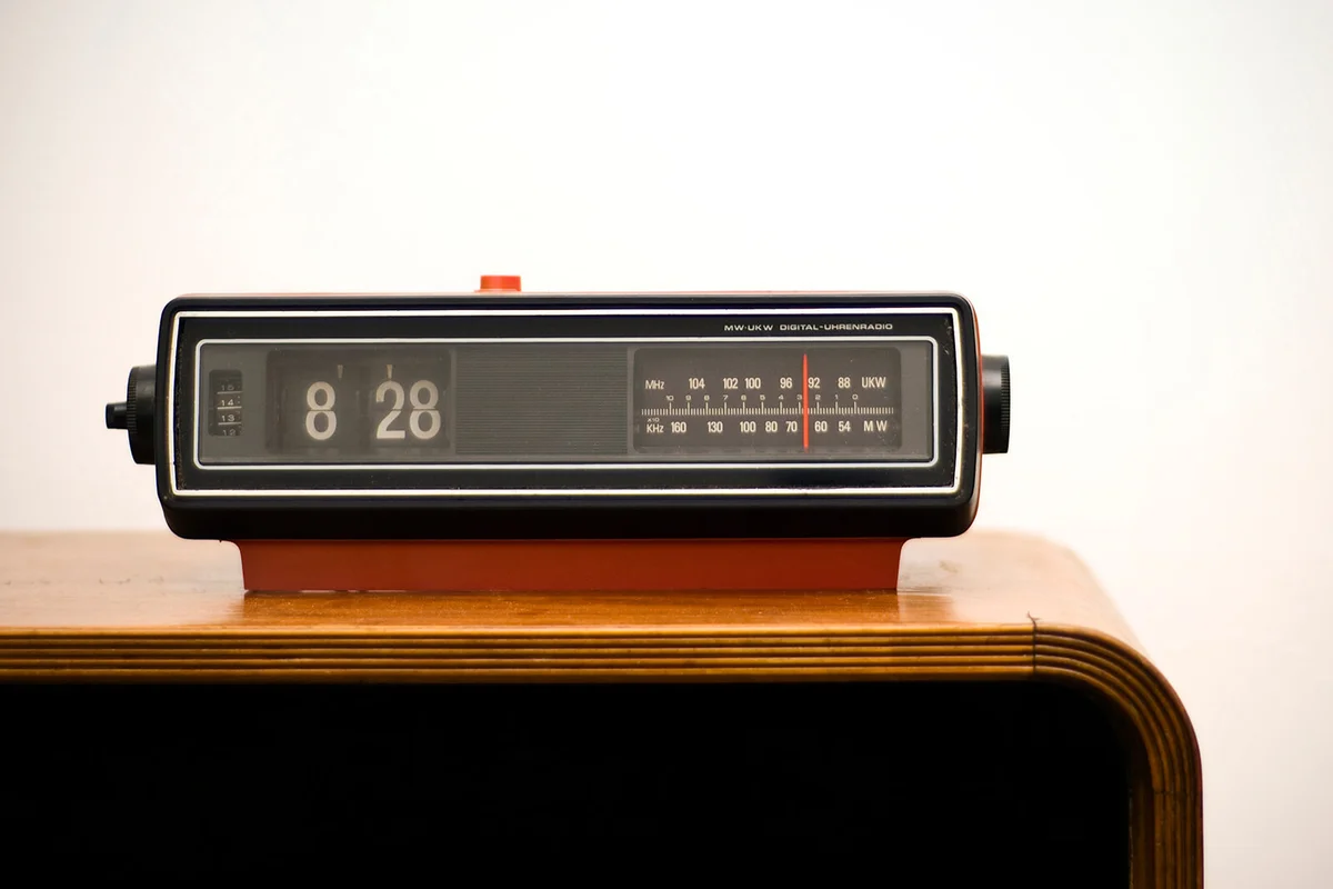 Old-Fashioned Radio With Alarm Clock