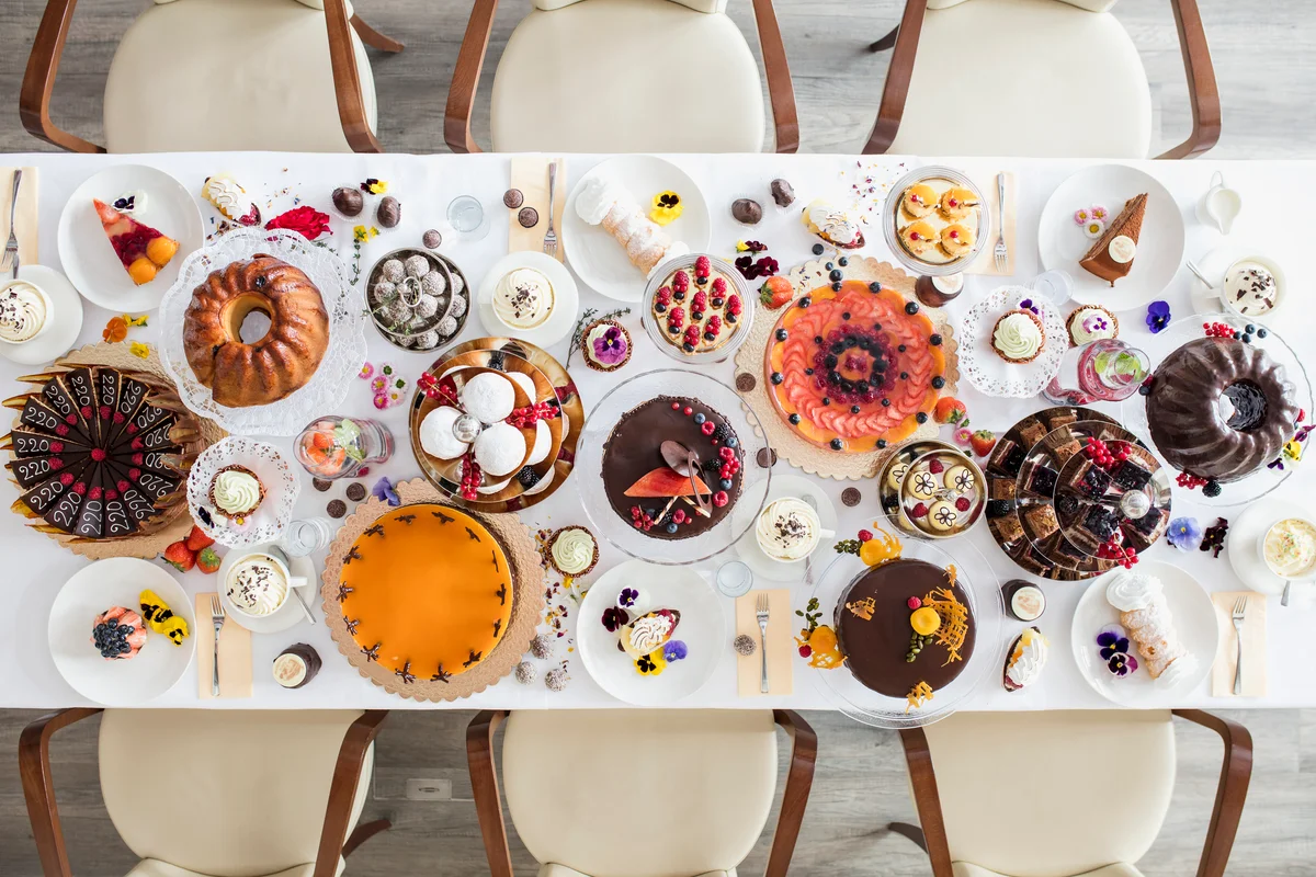 dessert table overhead