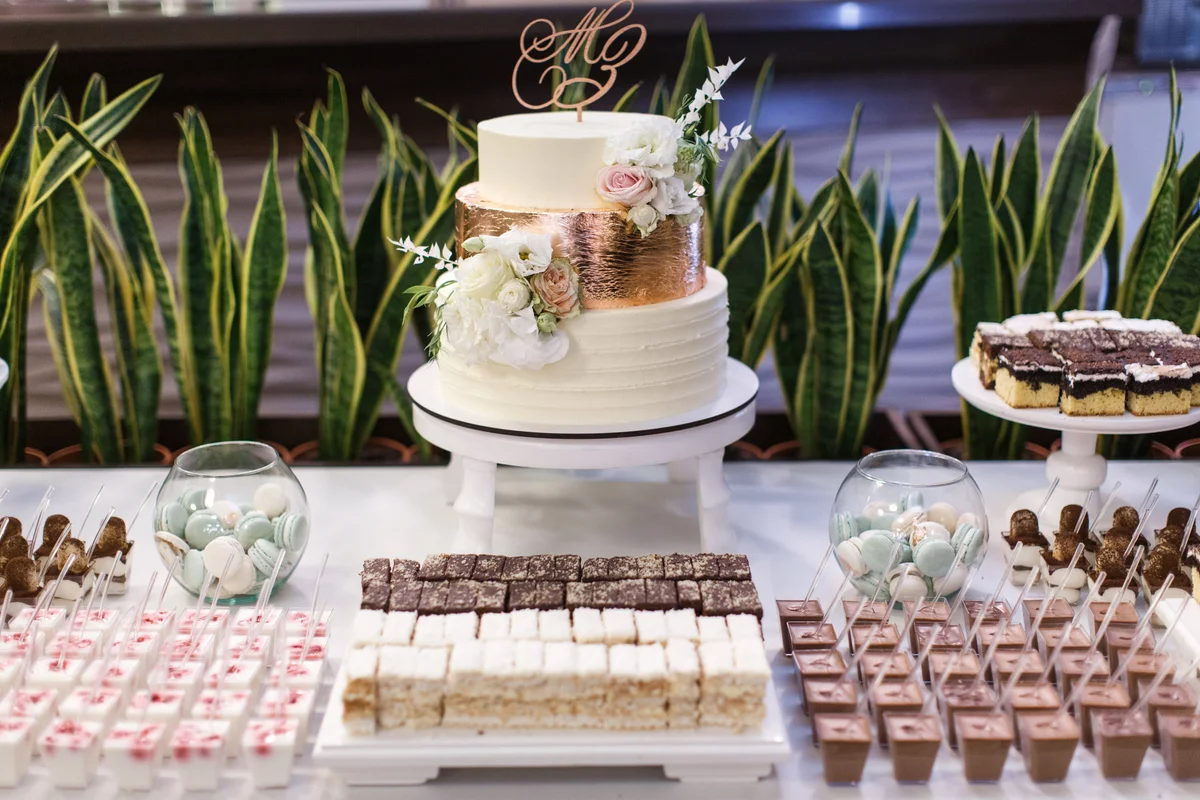 wedding cake and treats