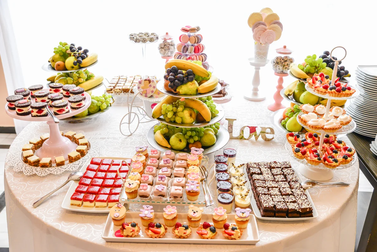 dessert table with fruit