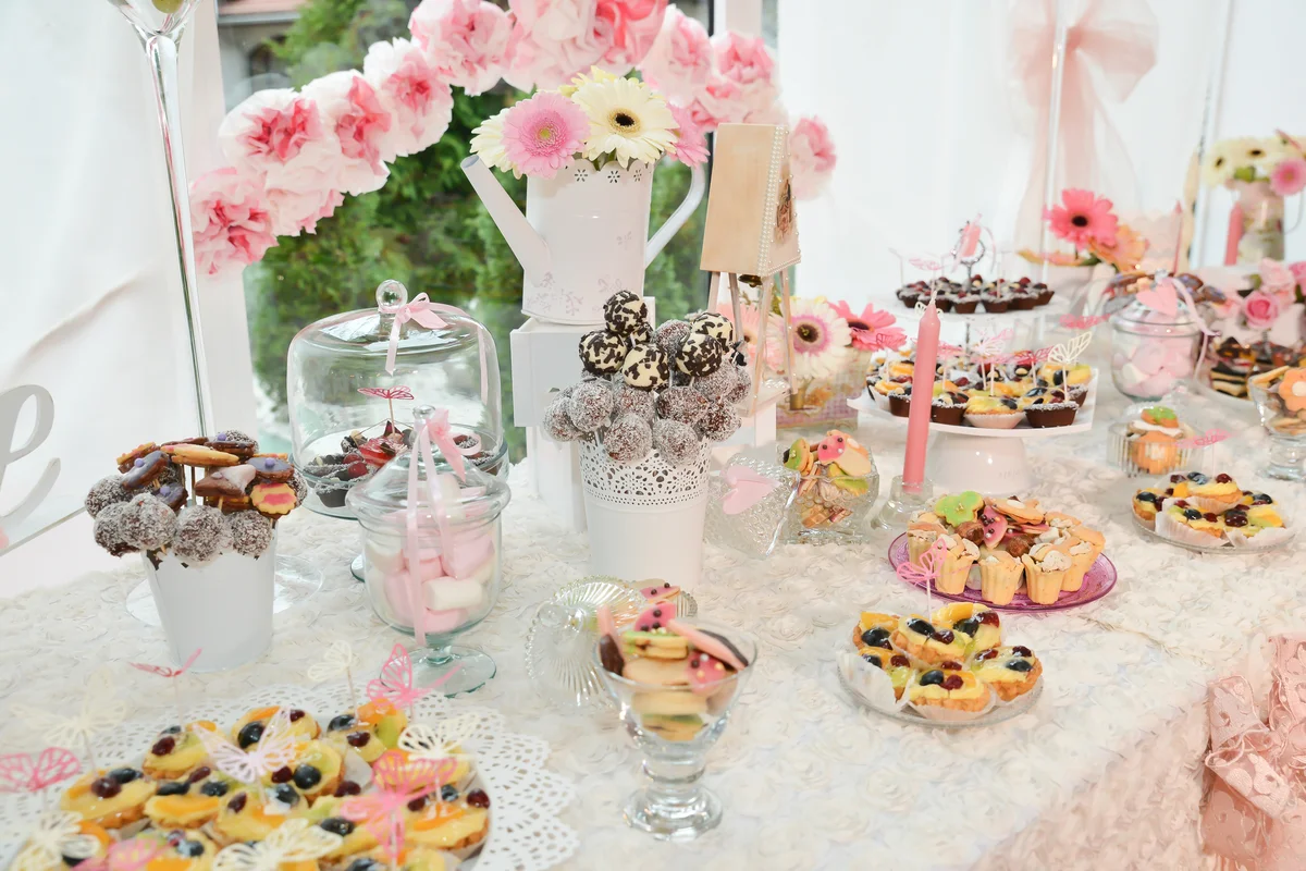 spring dessert table