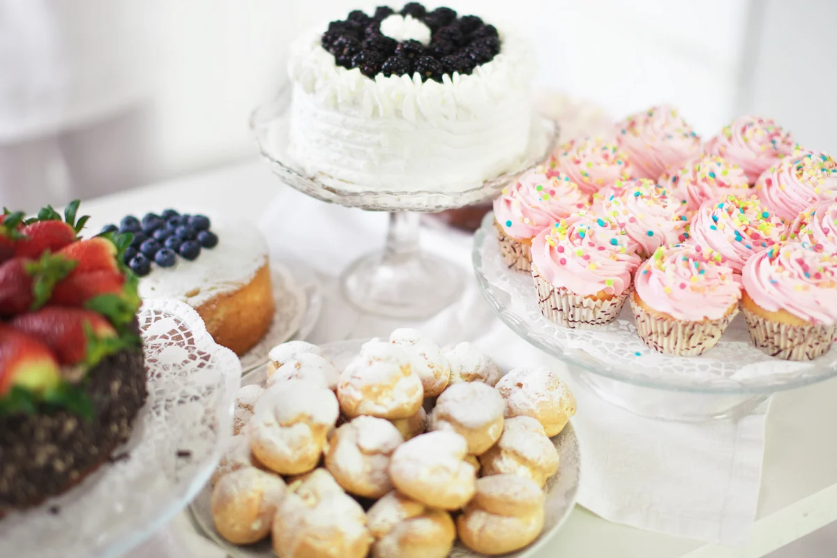 table with store bought and homemade treats