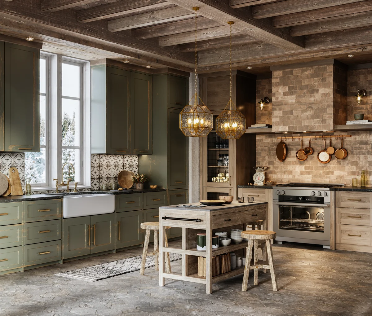 vintage and modern kitchen details