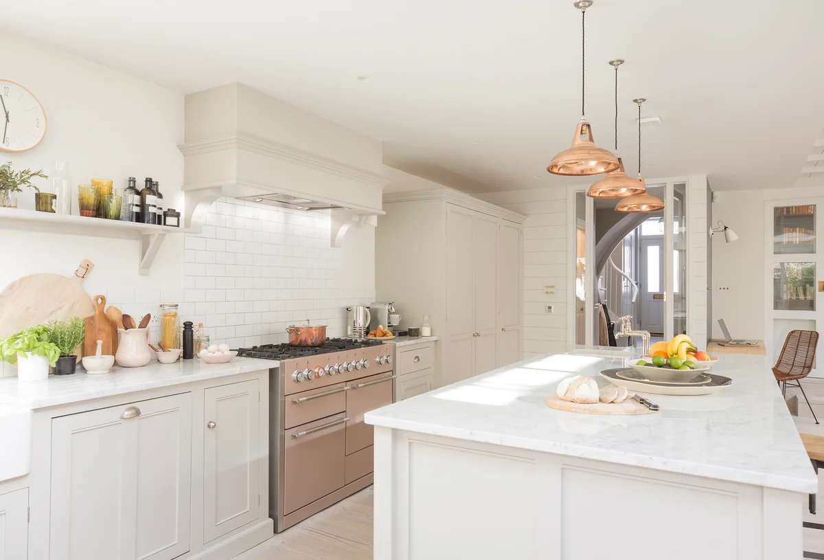 kitchen with copper accents