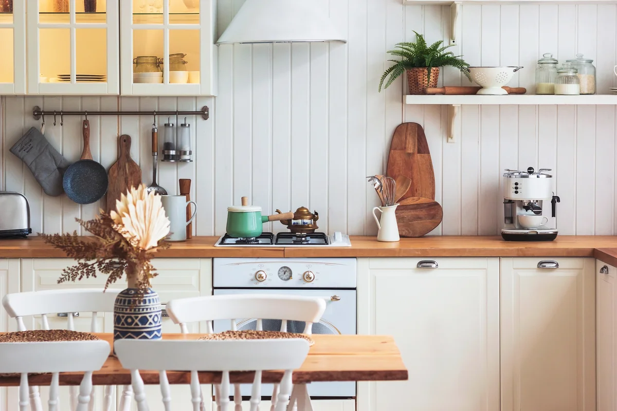 kitchen with rustic decor