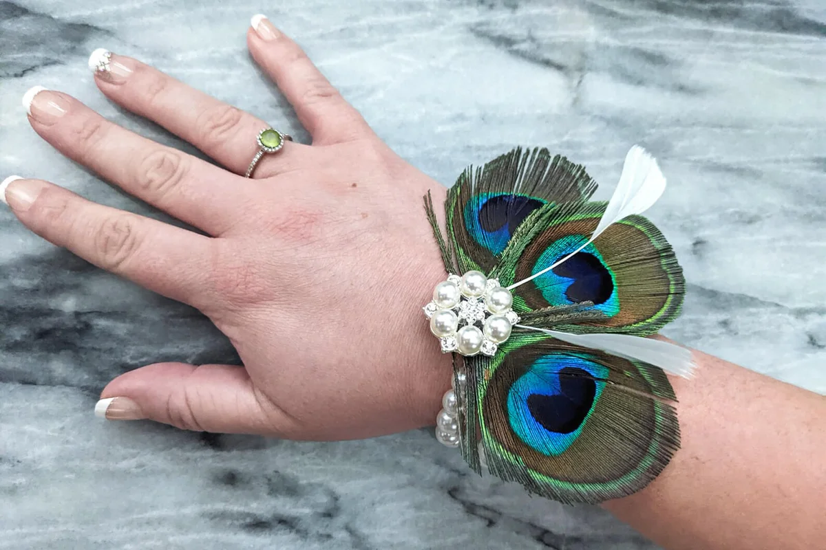 Peacock Feather Corsage