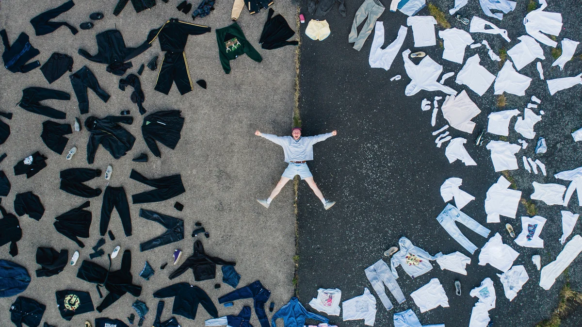 circle of white & black clothing