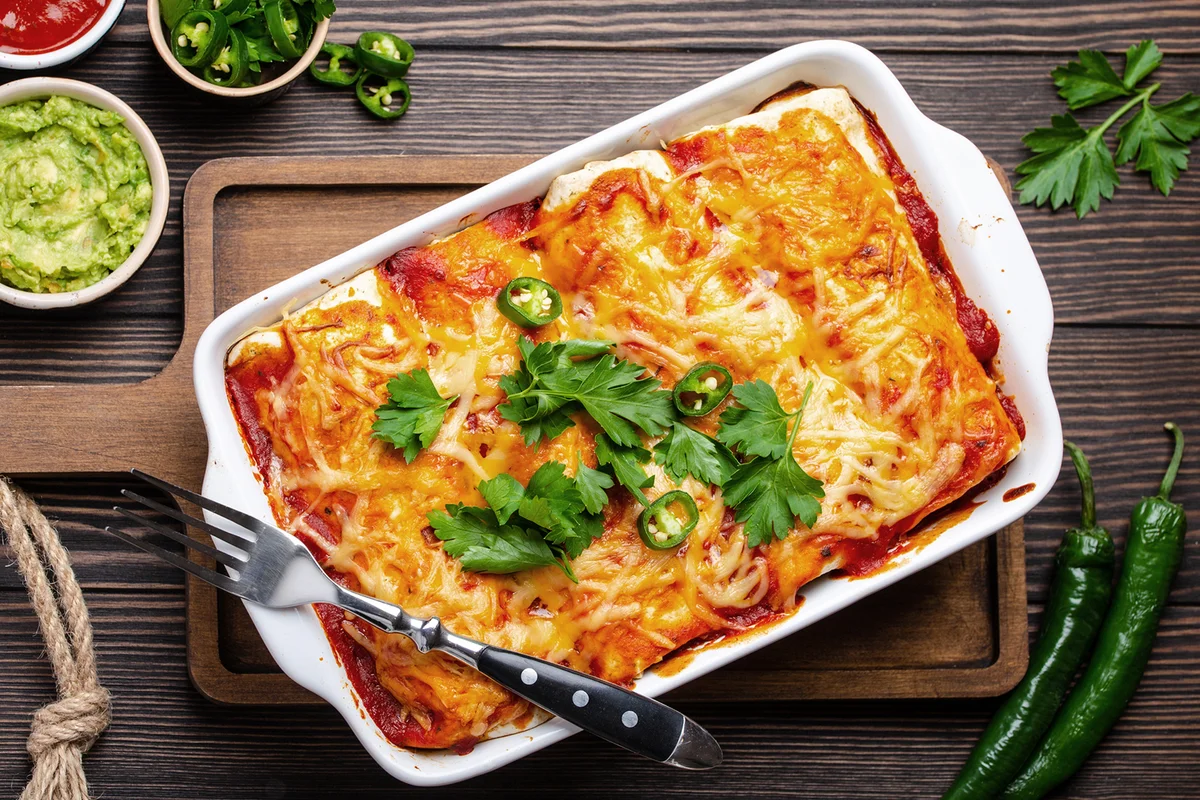 Traditional Mexican enchiladas