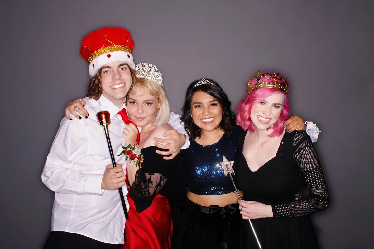 Prom Queen and King and others at dance