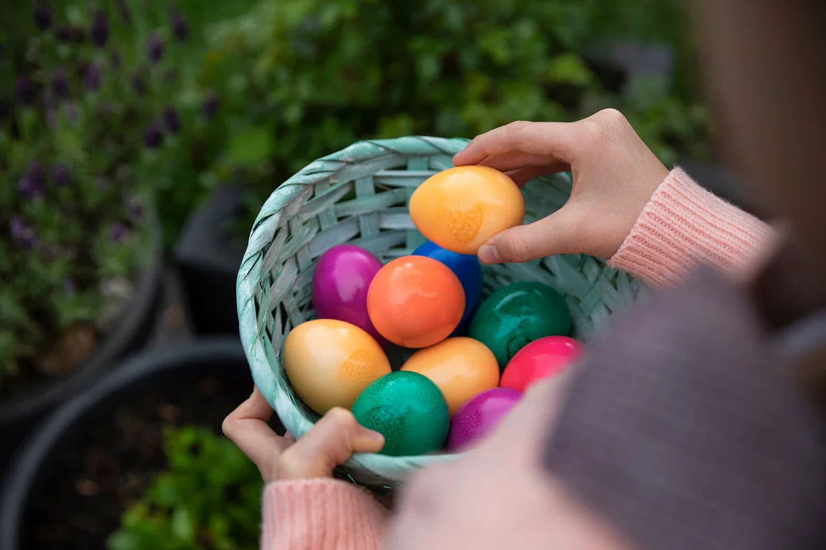 child holding an Easter basket