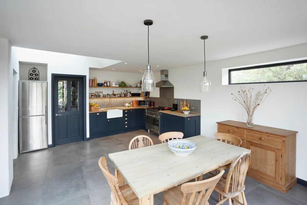 dark painted pantry door