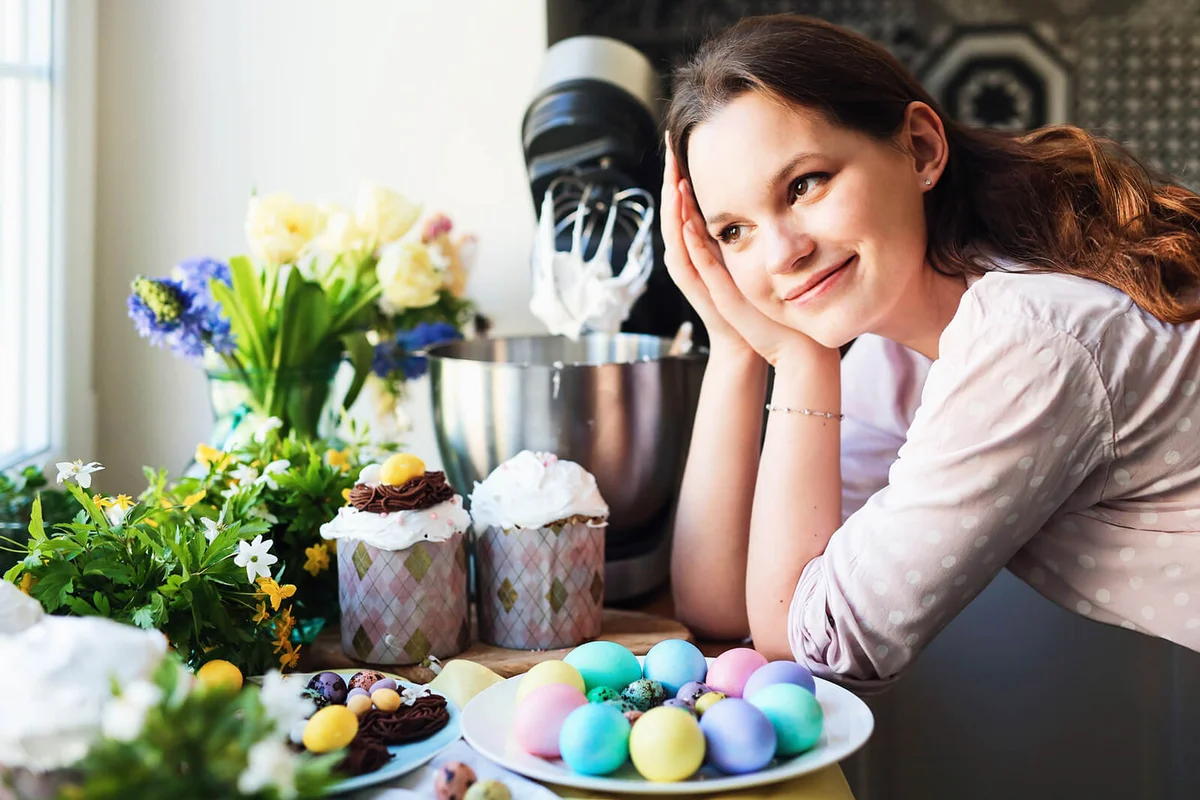 Beautiful Easter picture with a girl