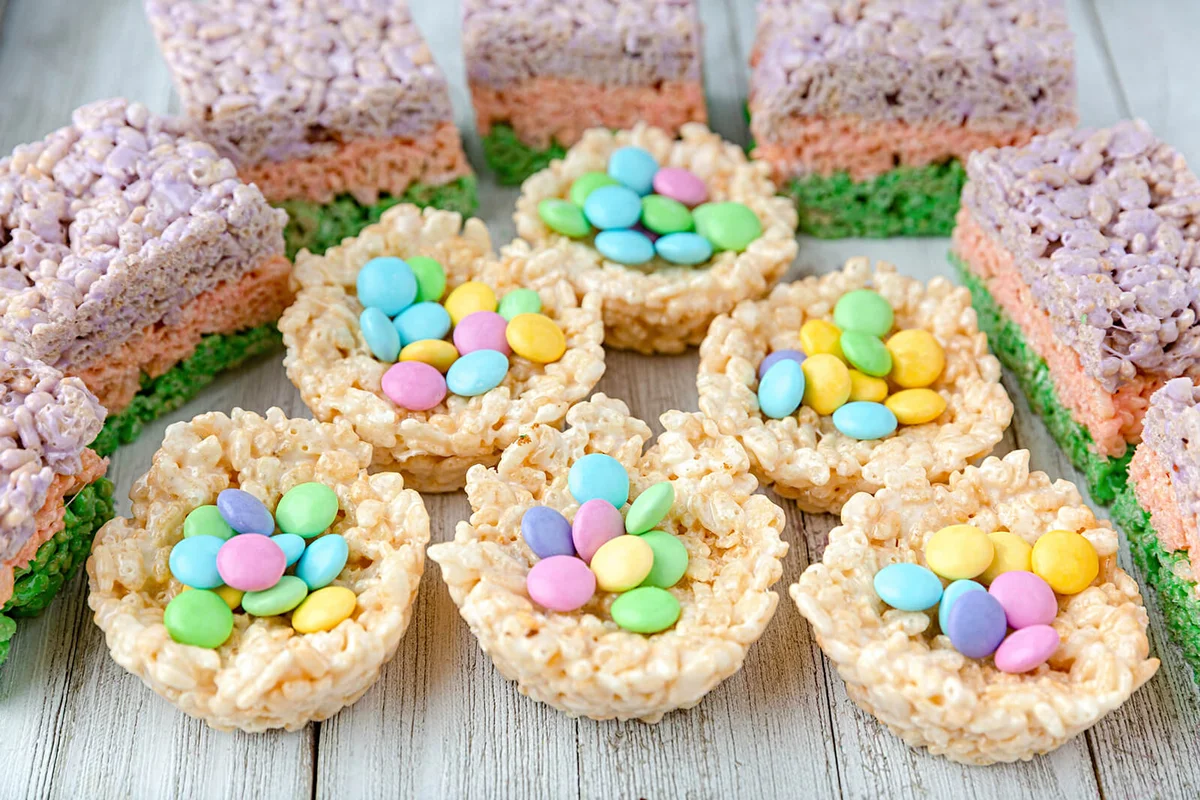 Homemade Easter rice crispy snack