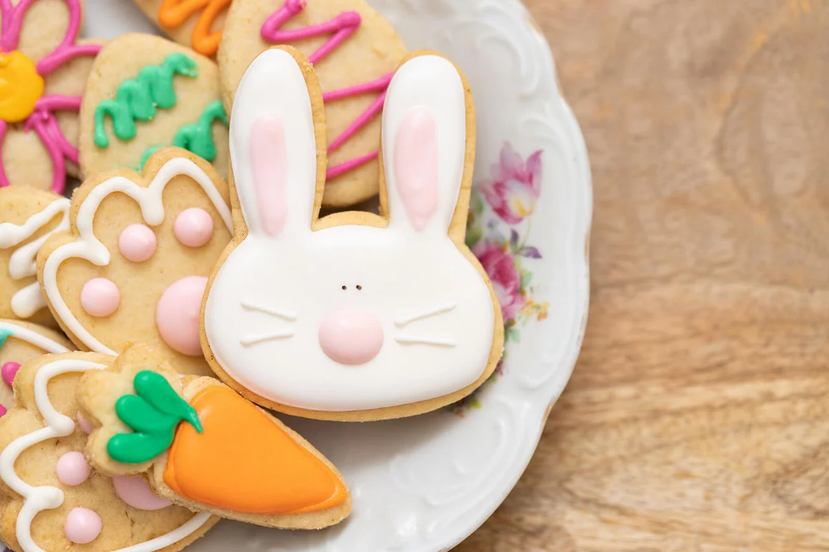 Easter cookies on a plate
