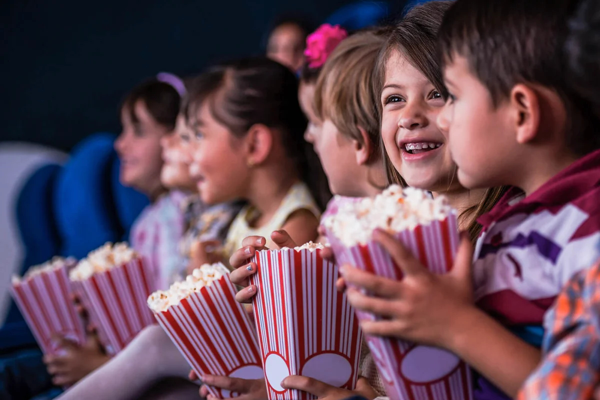 Group of kids at the cinema