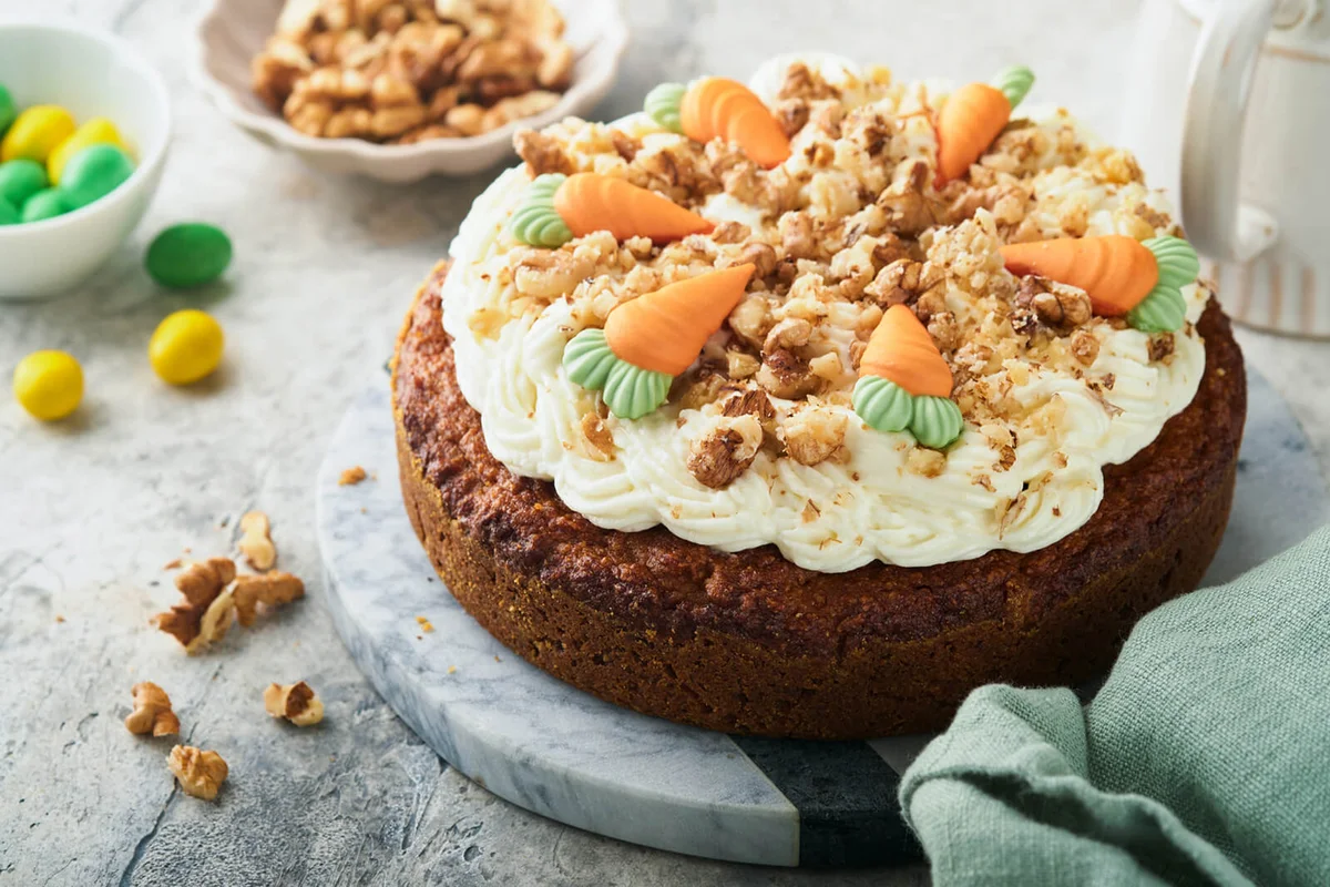 Easter Carrot cake with cream cheese frosting