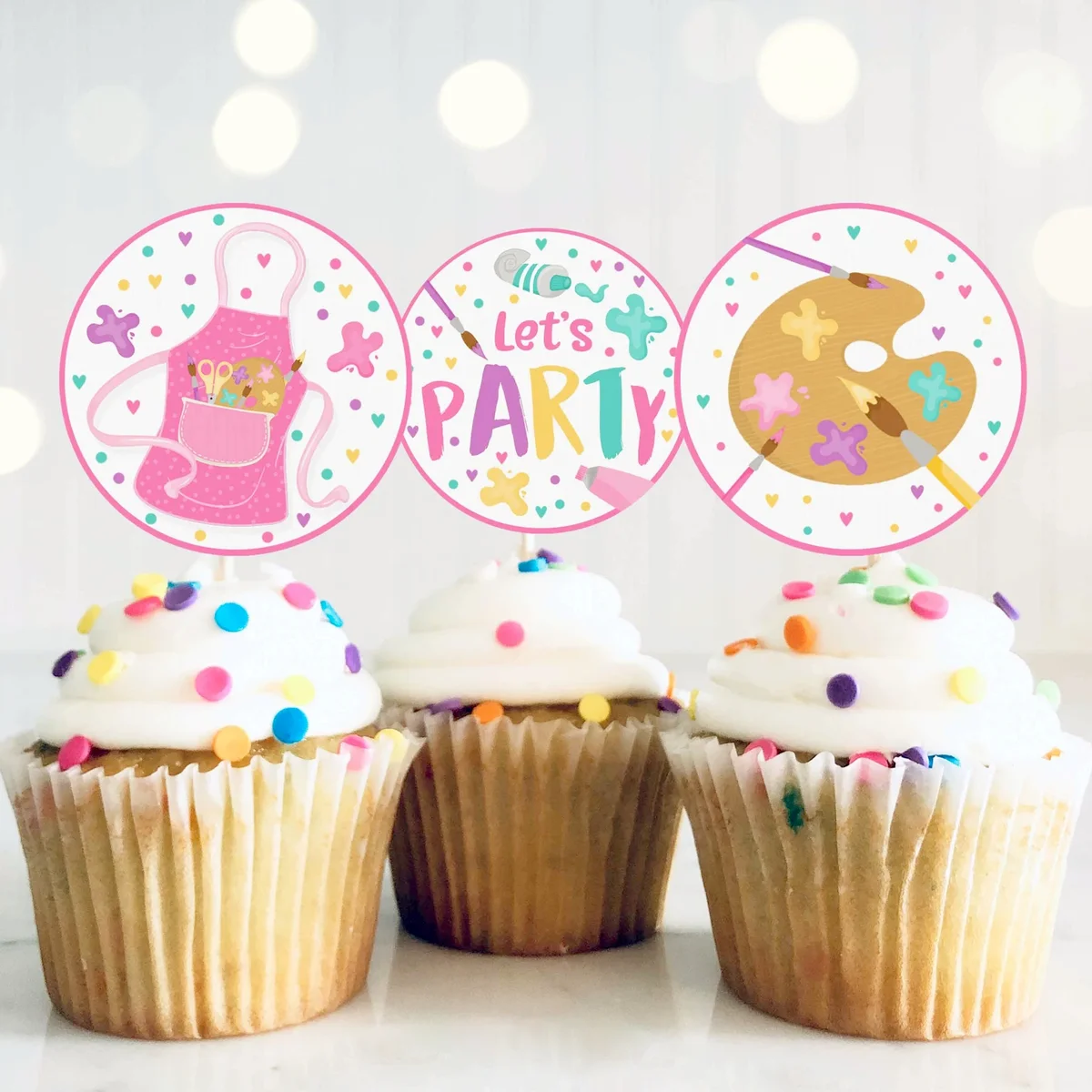 Art Cupcake Toppers