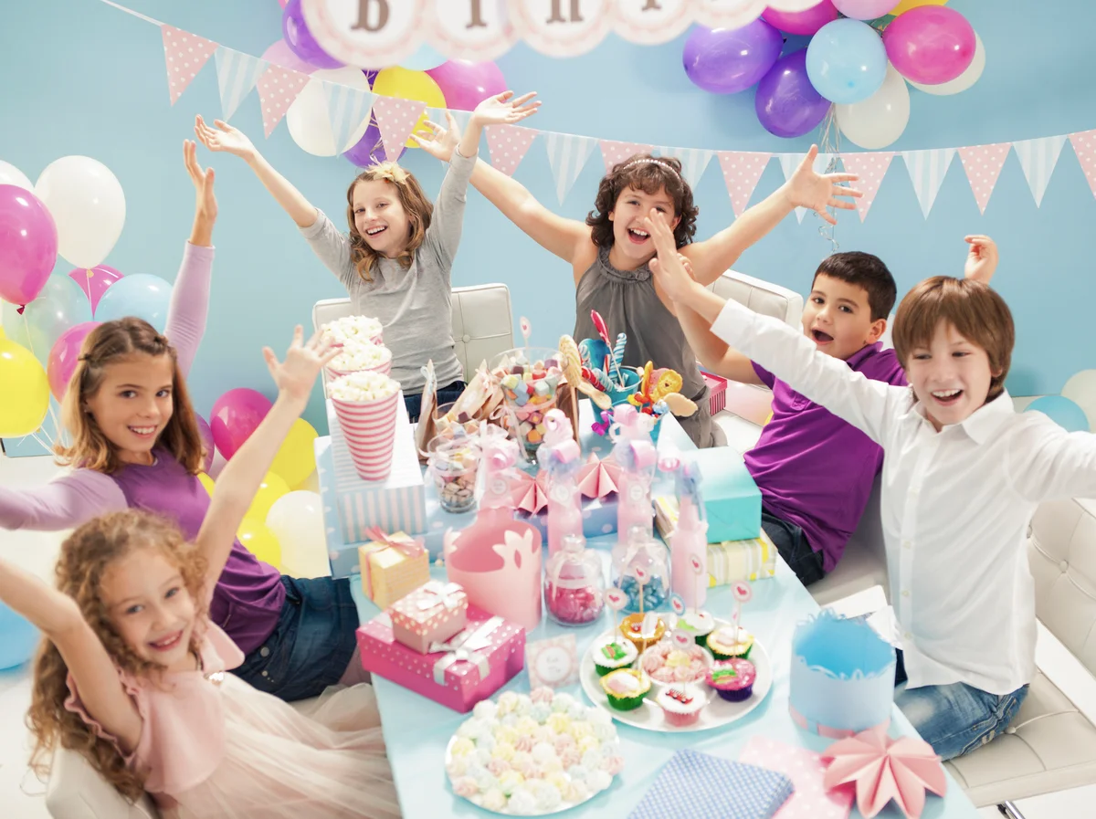 kids at a colorful party