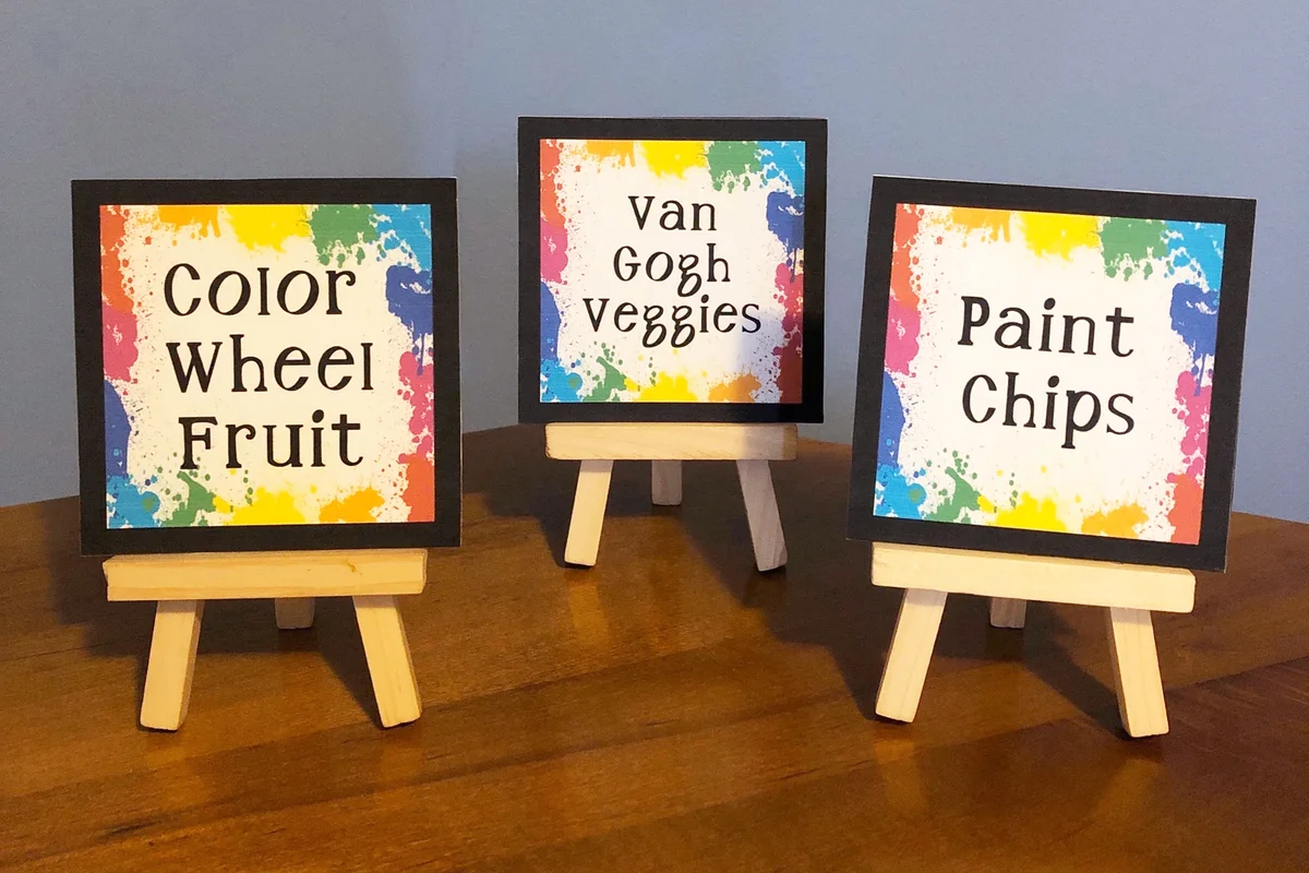 Paint Party Food Signs