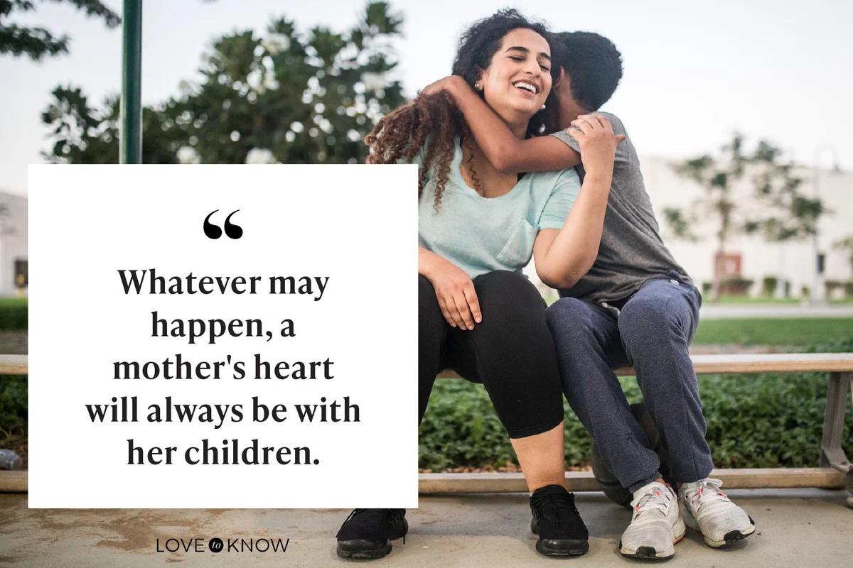 Woman embracing her son